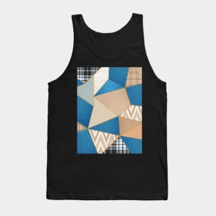 Denim Patchwork Design Tank Top